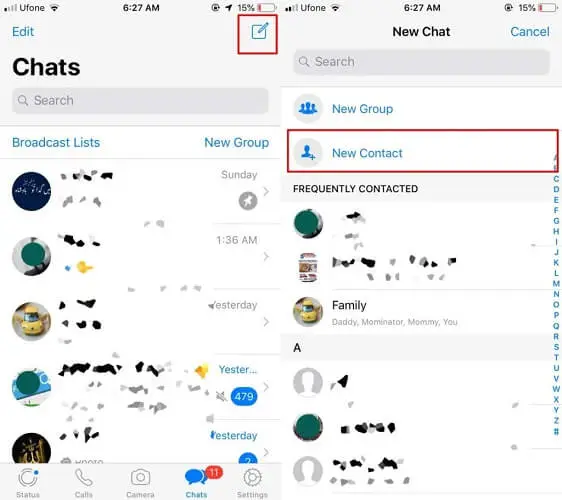 add new contact to whatsapp