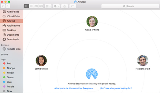 airdrop files from iphone to pc