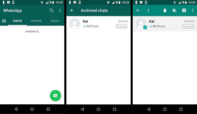 How to unarchive chat in whatsapp