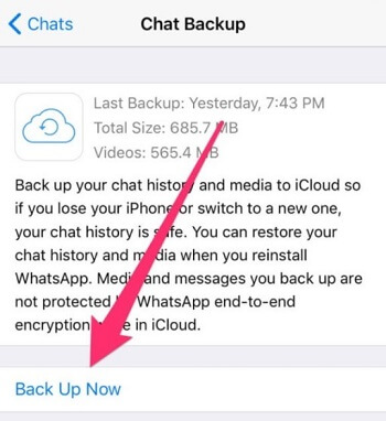 back up without media files on whatsapp