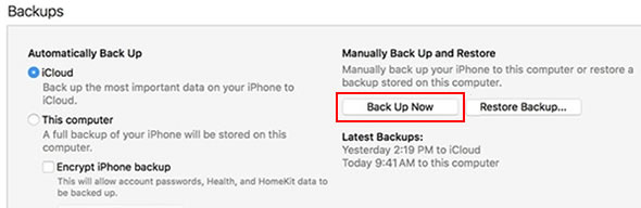 backup iphone chats to itunes
