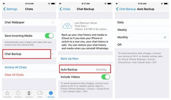 back up whatsapp on iphone