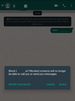 block whatsapp contacts to send messages on android