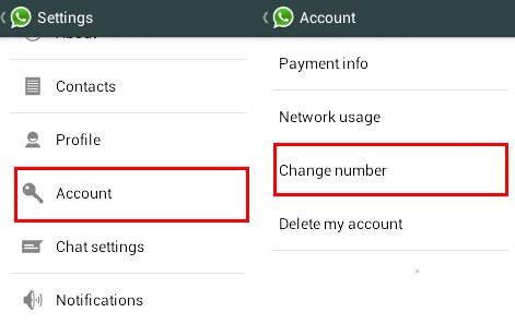 where to change whatsapp number