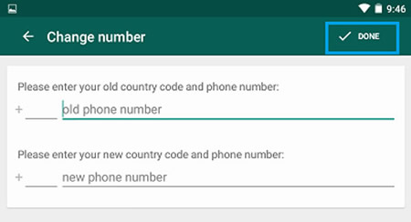 change whatsapp number