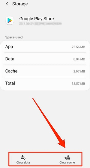 clear google play store cache