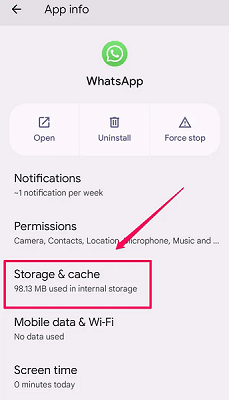 clear whatsapp cache data on phone