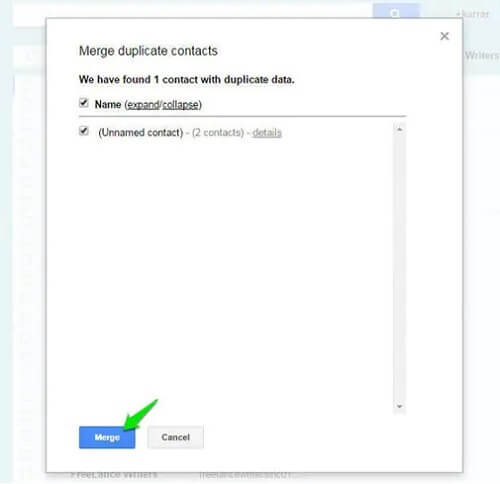 log into gmail and select contacts on gmail