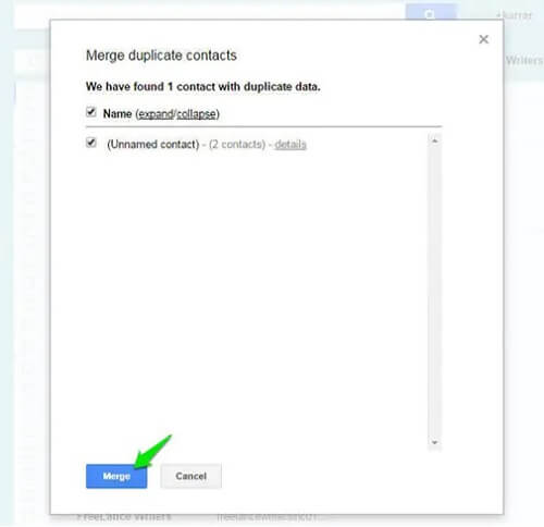 merge duplicate contacts on gmail