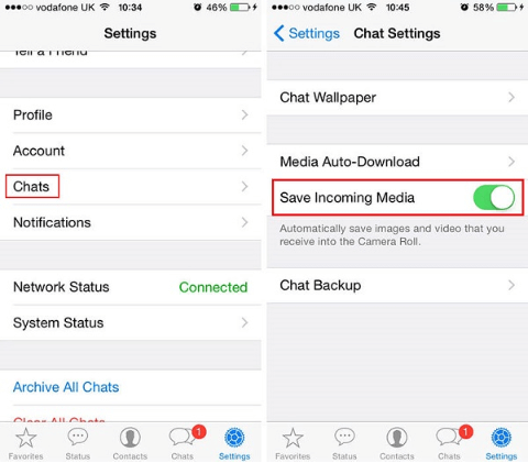 disable auto saving in whatsapp