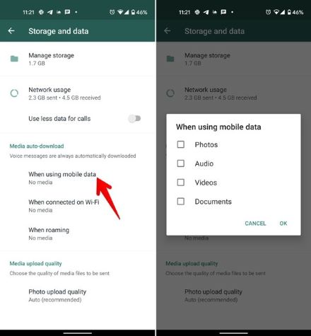 enable whatsapp video auto download