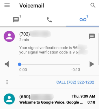 enter whatsapp verification code from google voice