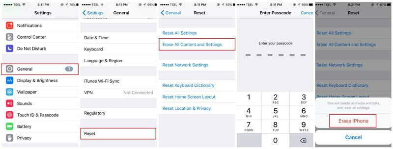 erase iPhone data