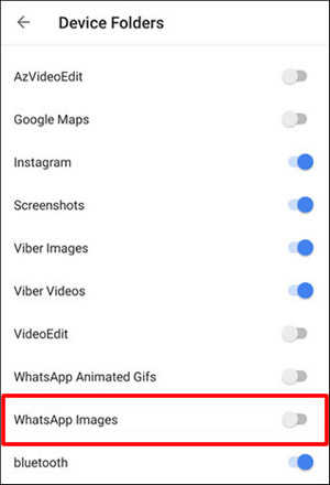 find whatsapp images folder in google photos