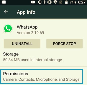 grant whatsapp permission on an iphone