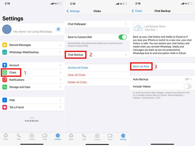 icloud whatsapp backup