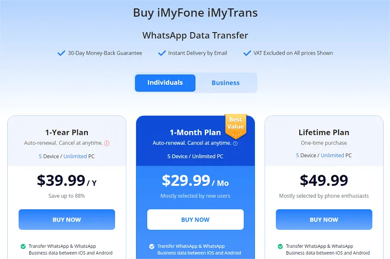 price of imytrans