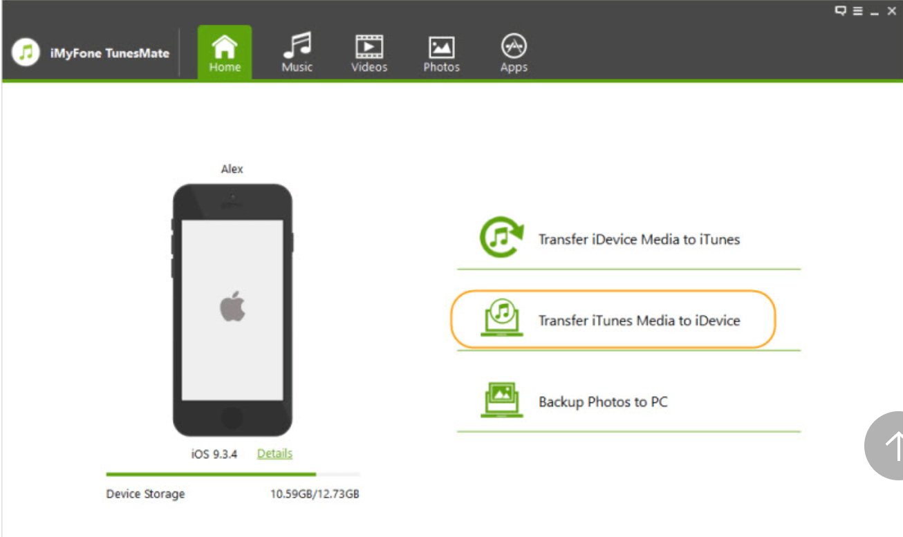 imyfone tunesmate transfer media to device