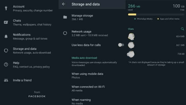 manage storage usage in whatsapp on android