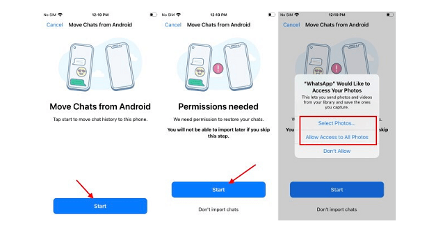 transfer whatsapp via move to ios