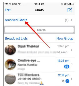 open archived chats on iphone
