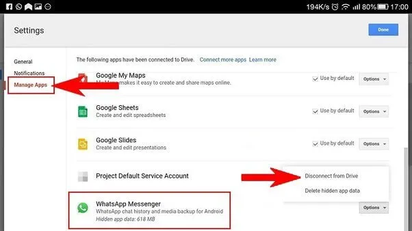 back up whatsapp to pc with google drive