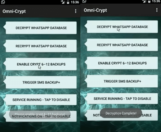 open omnicrypt on phone