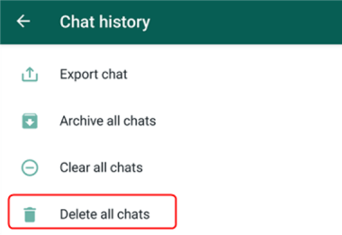 remove all chats in whatsapp