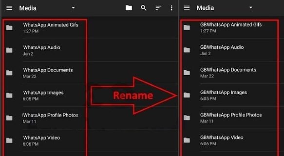 rename whatsapp into gbwhatsapp