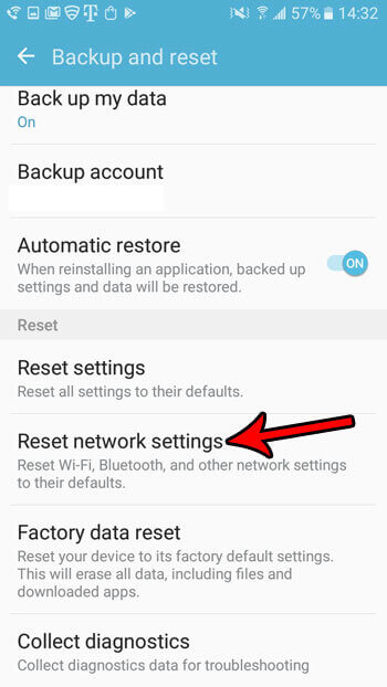reset network settings whatsapp