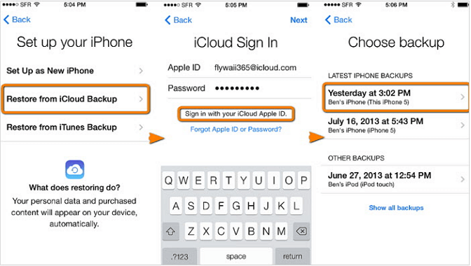 restore icloud backup