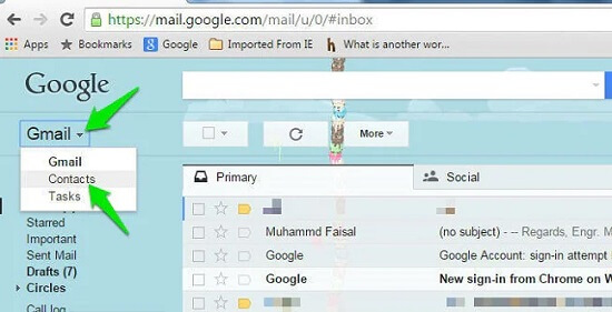 find google contat list on gmail