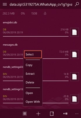 select message db send to android