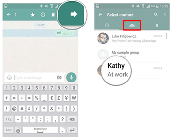 send a whatsapp message to groups