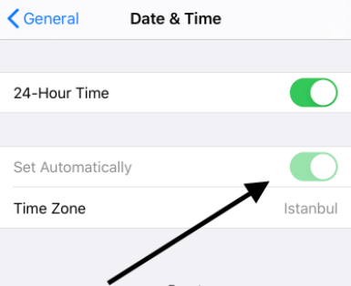 set date and time automatically on phone