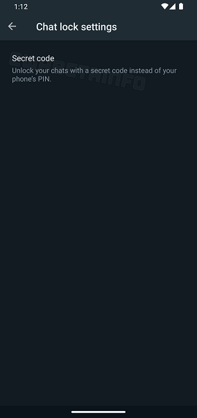 set secret code on chat lock settings