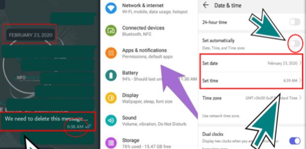 delete whatsapp messages on android