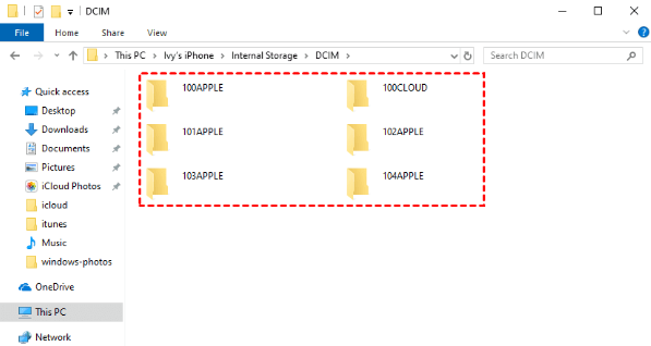 copy files from iphone to windows with file explorer