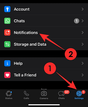 turn off call notification iphone
