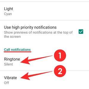 turn off call notification