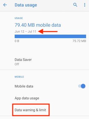 turn off data limit on phone