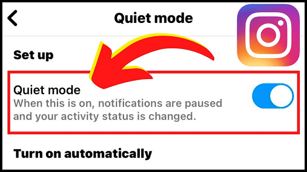 disable quiet mode on instagram