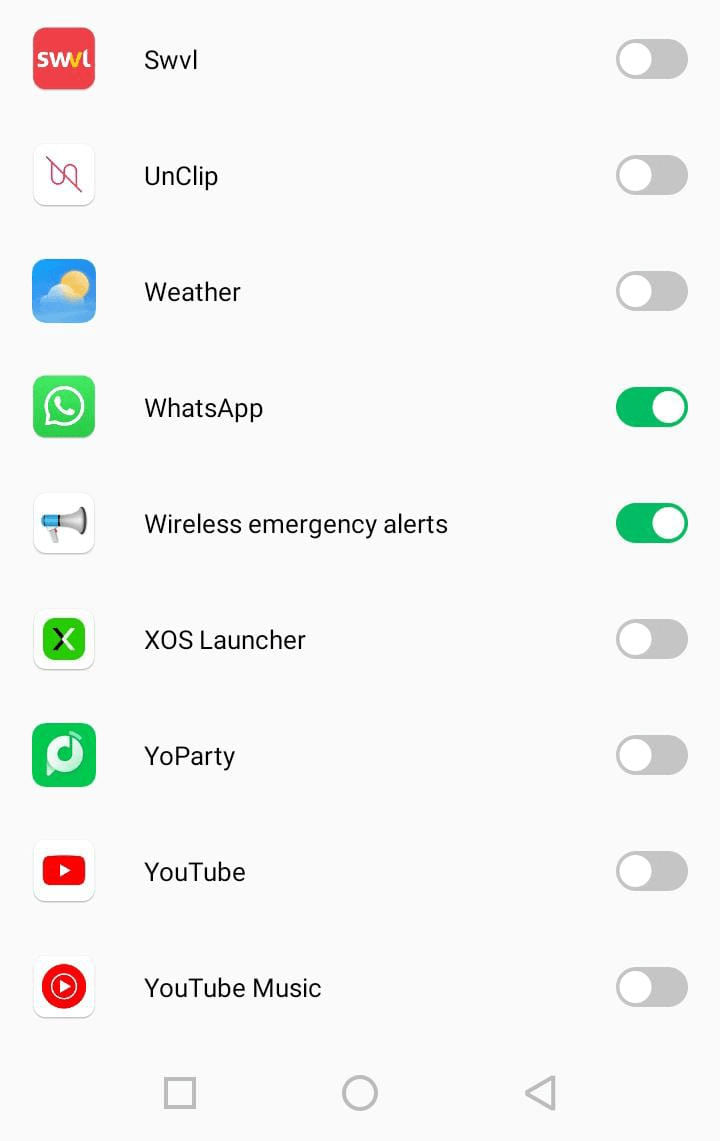 turn on the whatsapp icon