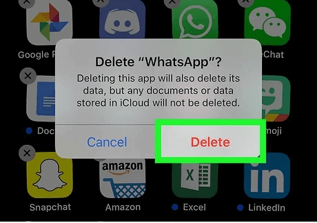 delete whatsapp on iphone