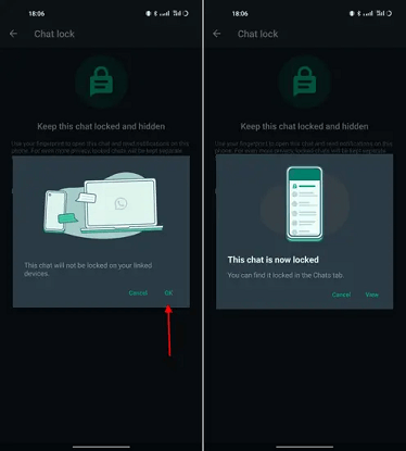 chat lock fail on whatsapp web