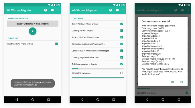use winwazzapmigrator to enable data on android