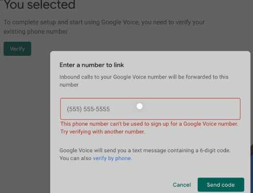 verify google voice number