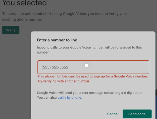 how to verify google voice number outside us