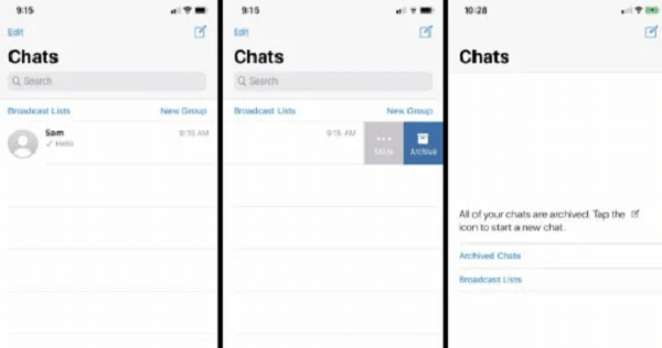 xem kho lưu trữ trò chuyện whatsapp trên iPhone