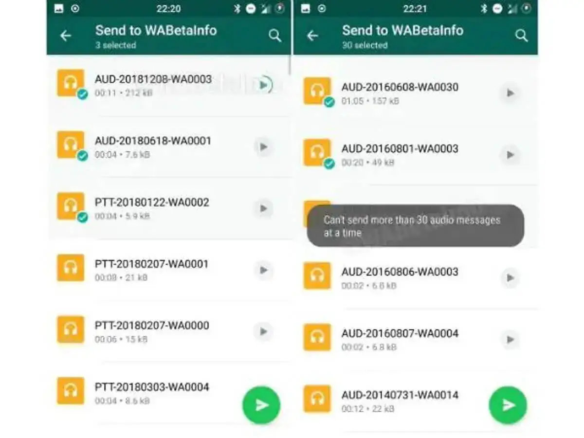 whatsapp audio file locate